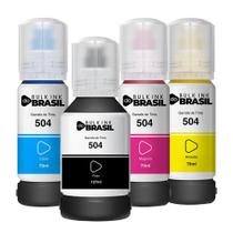 Kit 04 refil de tintas T504 Compatível Para Epson L6171, L6191