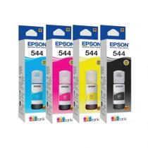 Kit 04 REFIL Tinta T544 ORIGINAL PARA IMPRESSORAS L3150, L3110, L3250, L3210, L1250 e L5590 4 CORES