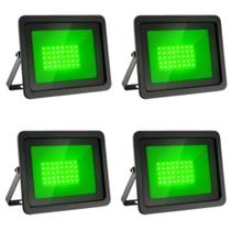 Kit 04 refletor led 30w verde bivolt