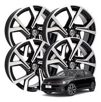 kit 04 Rodas aro 15 Polo GTS Preta diamantada