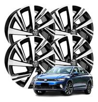kit 04 Rodas aro 15 Virtus TSI Preta diamantada