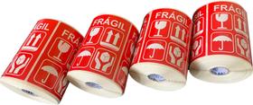 Kit 04 Rolos De Etiqueta Adesiva Selo Frágil 105x75mm 500 unidades Kit 04 Rolos De Etiqueta Adesiva Selo Frágil 105x75mm 500 unidades