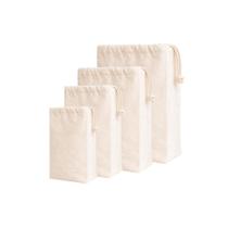 Kit 04 Sacos Ecológicos de Algodão Multiuso com cordão de Algodão