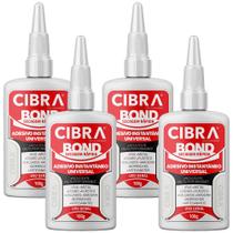 Kit 04 Super Adesivo Instantâneo Universal 100g Cibra Bond