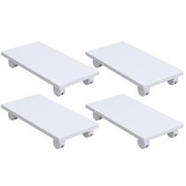 Kit 04 Suportes Para Cpu Com Rodízios Cyber L03 Branco