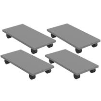 Kit 04 Suportes Para Cpu Com Rodízios Cyber L03 Cinza - Lyam