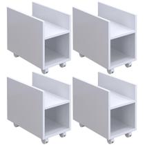Kit 04 Suportes Para Cpu E Nobreak Com Rodízios Guide L03 Branco - Lyam Decor Kit 04 Suportes Para Cpu E Nobreak Com Rodízios Guide L03 Branco - Lyam Decor