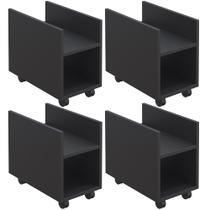 Kit 04 Suportes Para Cpu E Nobreak Com Rodízios Guide L03 Preto - Lyam Decor Kit 04 Suportes Para Cpu E Nobreak Com Rodízios Guide L03 Preto - Lyam Decor