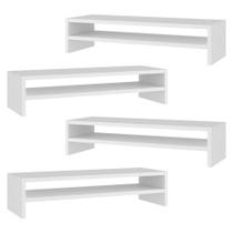 Kit 04 Suportes para Monitor Soft Elevado MDF 65CM Branco Abmaza