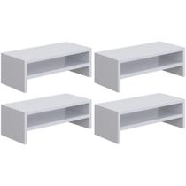 Kit 04 Suportes Para Monitor Stand Home Office Lap 63 cm L03 Branco - Lyam