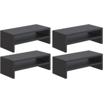 Kit 04 Suportes Para Monitor Stand Home Office Lap 63 Cm L03 Preto - Lyam