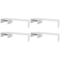 Kit 04 Suportes Para Monitor Stand Home Office Lap 90 Cm L03 Branco - Lyam Kit 04 Suportes Para Monitor Stand Home Office Lap 90 Cm L03 Branco - Lyam