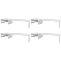 Kit 04 Suportes Para Monitor Stand Home Office Lap 90 cm L03 Branco - Lyam Kit 04 Suportes Para Monitor Stand Home Office Lap 90 cm L03 Branco - Lyam