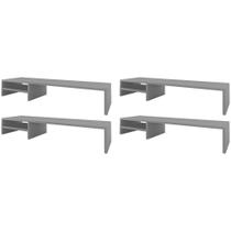 Kit 04 Suportes Para Monitor Stand Home Office Lap 90 cm L03 Cinza - Lyam Kit 04 Suportes Para Monitor Stand Home Office Lap 90 cm L03 Cinza - Lyam