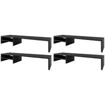 Kit 04 Suportes Para Monitor Stand Home Office Lap 90 cm L03 Preto - Lyam Kit 04 Suportes Para Monitor Stand Home Office Lap 90 cm L03 Preto - Lyam