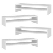 Kit 04 Suportes Stand Base Tela Monitor Soft Elevado 65cm em MDF com 01 Prateleira - Abmaza Kit 04 Suportes Stand Base Tela Monitor Soft Elevado 65cm em MDF com 01 Prateleira - Abmaza