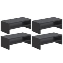 Kit 04 Suportes Stand Para Monitores Mesa Escritório Home Office Lap L03 Preto - Lyam Decor Kit 04 Suportes Stand Para Monitores Mesa Escritório Home Office Lap L03 Preto - Lyam Decor
