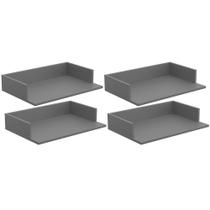 Kit 04 Suportes Suspensos Para Micro-ondas Forno 60x40 Cm Class L03 Cinza - Lyam Kit 04 Suportes Suspensos Para Micro-ondas Forno 60x40 Cm Class L03 Cinza - Lyam
