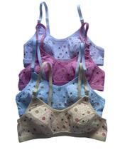 Kit 04 Sutiã Infantil Juvenil Menina Moça Algodão Ajustável