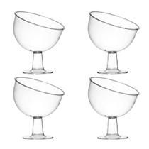 Kit 04 Taça Inclinada Doceira Boca Torta Com Pedestal 1000Ml