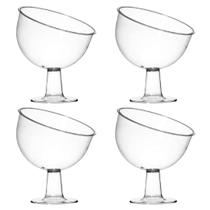 Kit 04 Taça Inclinada Doceira Boca Torta Com Pedestal 2700Ml
