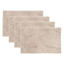 kit 04 Tapete Banheiro 38x58 Antiderrapante Bolinha Macarrão lavabo casa felpudo box absorvente água