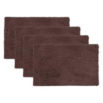 kit 04 Tapete Banheiro 38x58 Antiderrapante Bolinha Macarrão lavabo casa felpudo box absorvente água