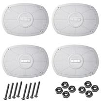 Kit 04 Tela Alto Falante 6x9 Polegadas Com Parafusos Branca