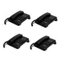Kit 04 Telefones Com Fio TC 50 Premium Preto Intelbras