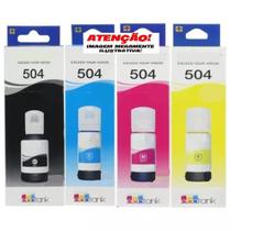 kit 04 Tinta para recarga T504 504 para impressora tank L4150, L4260 ECOEP. .S0Norig