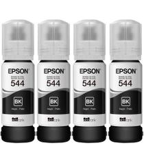 Kit 04 Tintas Originais T544 L3150 L3110 L3250 L3210 3150 3110 Preto