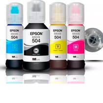 Kit 04 tintas T504 para impressora L4150 L4160 L4260 L6161 L6171 L6191 L6270 L14150-Eco-EP .S0N-Ori