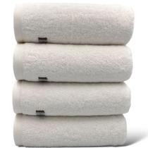 Kit 04 Toalha De Banho Algodão Egípcio - Gigante/Banhão - Branca - Quefren -72x150cm- LMpeter