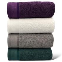 Kit 04 Toalha De Banho Gigante / Banhão - Eleganz - Vinho/Branca/Cinza/Verde - 72x150cm- LMpeter