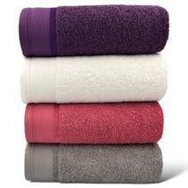 Kit 04 Toalha De Banho Gigante / Banhão - Eleganz - Vinho/Branca/Terracota/Cinza - 72x150cm- LMpeter