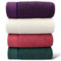 Kit 04 Toalha De Banho Gigante / Banhão - Eleganz - Vinho/Branca/Terracota/Verde - 72x150cm- LMpeter
