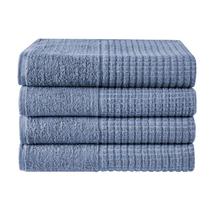 Kit 04 Toalhas de Banho 100% Algodao Hipoalergenica Super Macia Paris Azul Jeans