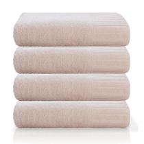 Kit 04 Toalhas De Banho Gigante Velour Camesa 100% Algodão