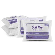 Kit 04 Travesseiros Micropercal 400 Fios Fibra Siliconizada 50x70cm Lavável, Antiácaro, Antialérgico Soft Max Kit 04 Travesseiros Micropercal 400 Fios Fibra Siliconizada 50x70cm Lavável, Antiácaro, Antialérgico Soft Max