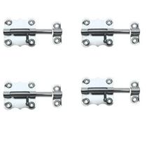 Kit 04 Trinco Tarjeta Zincada, Fio Redondo Fecho Para Porta e Janelas 2 Polegadas