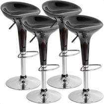 Kit 04 Un Banquetas Giratória Alta Tulipa Lotus Assento Abs prime.office P010