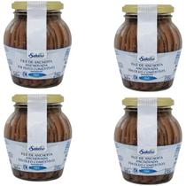 Kit 04 Un Filé De Anchova Di Salerno Em Óleo Comestível 360g