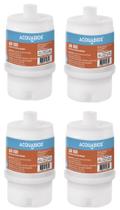 KIT 04 UN Refil Blindado AB100 Acquabios Aplicavel Filtros ACQUA POU 5 Rosca de 1/2 Carvão Ativado