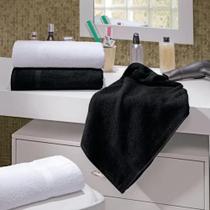 Kit 04 unid Toalha Banho Preta (02) e Branca (02) 100% algodão Beauty Lufamar Salão, Pet, Barbearia