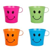 Kit 04 Unidades Copo Inantil Caneca Smile Emoji Escola Empresa