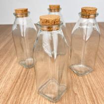 Kit 04 Unidades Porta Mantimentos de Vidro com Rolha 330ml
