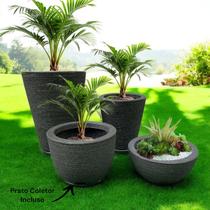 Kit 04 Vasos para Planta Flor Casa Jardim Varanda Coluna Redonda N1 N2 Bojo N1 Bacia N1 com prato Kit 04 Vasos para Planta Flor Casa Jardim Varanda Coluna Redonda N1 N2 Bojo N1 Bacia N1 com prato