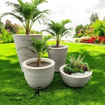 Kit 04 Vasos para Planta Flor Casa Jardim Varanda Coluna Redonda N1 N2 Bojo N1 Bacia N1 com prato Kit 04 Vasos para Planta Flor Casa Jardim Varanda Coluna Redonda N1 N2 Bojo N1 Bacia N1 com prato