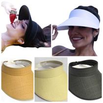 Kit 04 Viseira Aba Larga Feminina Moda Praia Caminhada Sol Verão Piscina Atacado Calor Boné