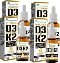 Kit 04 Vitamina D3 + K2 Em Gotas Sabor Laranja 20Ml Flora